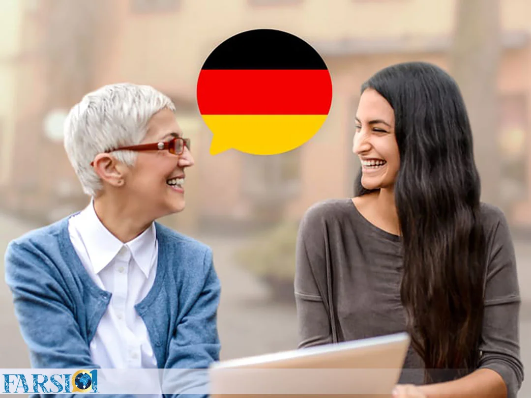 Девушка разговаривает на немецком